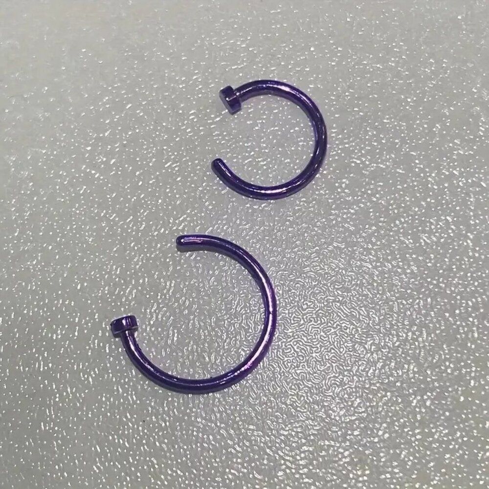 Purple Stainless Steel C-Shaped Nose Stud 1.0*10MM